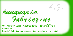 annamaria fabriczius business card